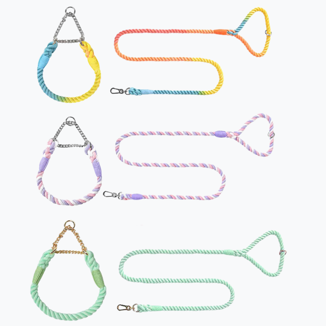Cotton Collar and Leash Set